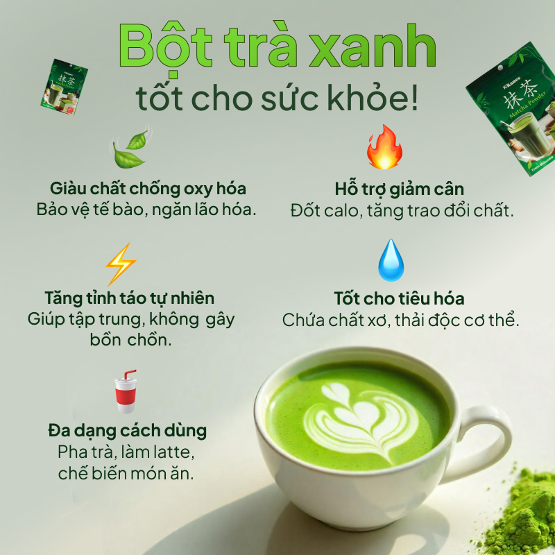 Bột trà xanh Matcha Nhật Bản Kanes Nhật Bản 50g thương hiệu KANES SEICHA